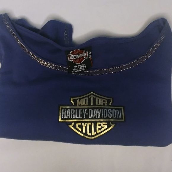 Harley-Davidson Motor Cycles T-Shirt Blue Juniors - Picture 5 of 7